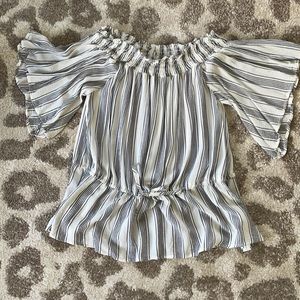 Off the shoulder striped blouse
